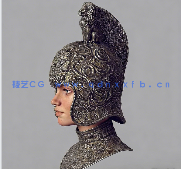 Substance Painter逼真中世纪盔甲与人脸实例制作视频教程(图2)