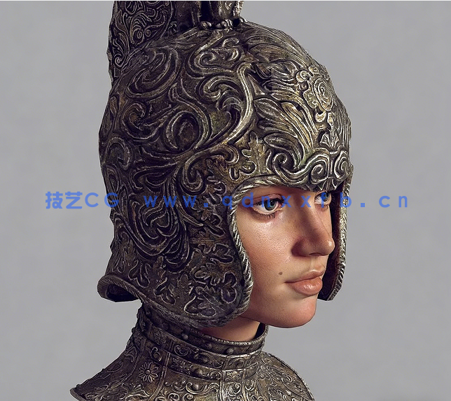 Substance Painter逼真中世纪盔甲与人脸实例制作视频教程(图3)