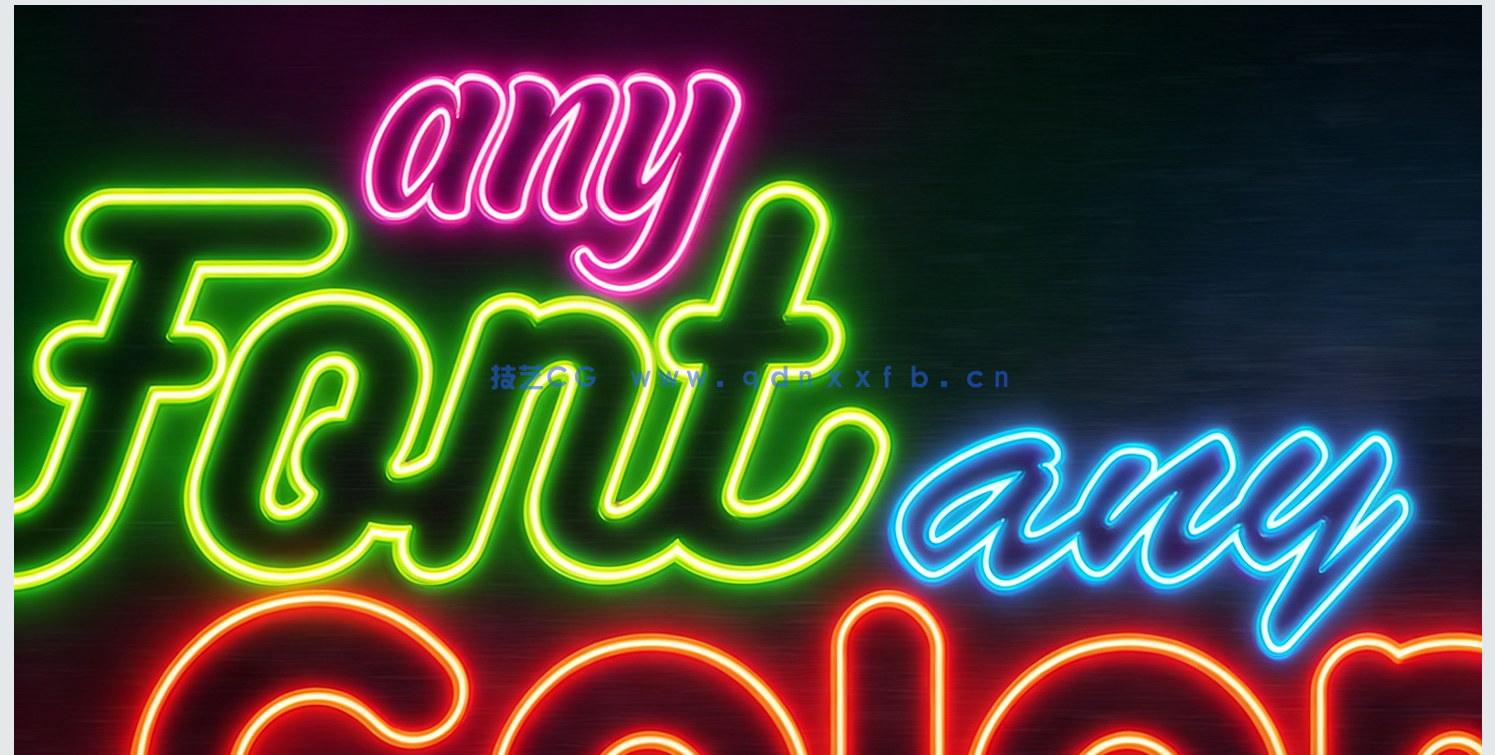 赛博朋克风格艺术字体特效PS平面素材合集(图4)