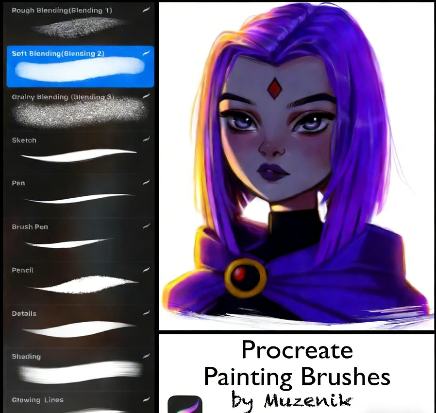 [PS笔刷] 10组卡通人物角色绘画画笔Procreate笔刷合集(图1)