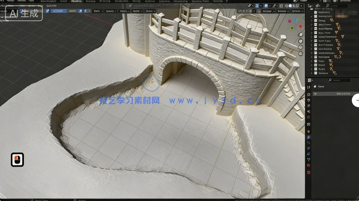 【中文字幕】Blender法师塔建筑环境场景完整制作流程视频教程(图10)