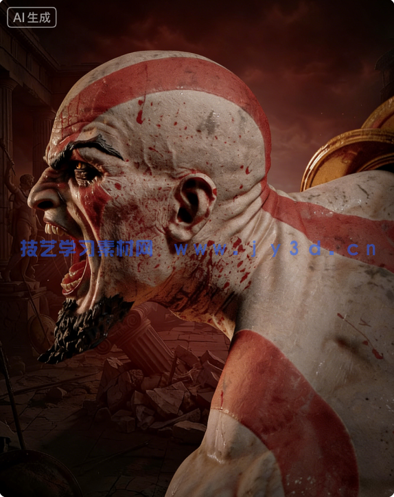 奎托斯Kratos站姿《战神》游戏角色雕刻手办3D打印模型(图5) 奎托斯Kratos站姿《战神》游戏角色雕刻手办3D打印模型(图5)