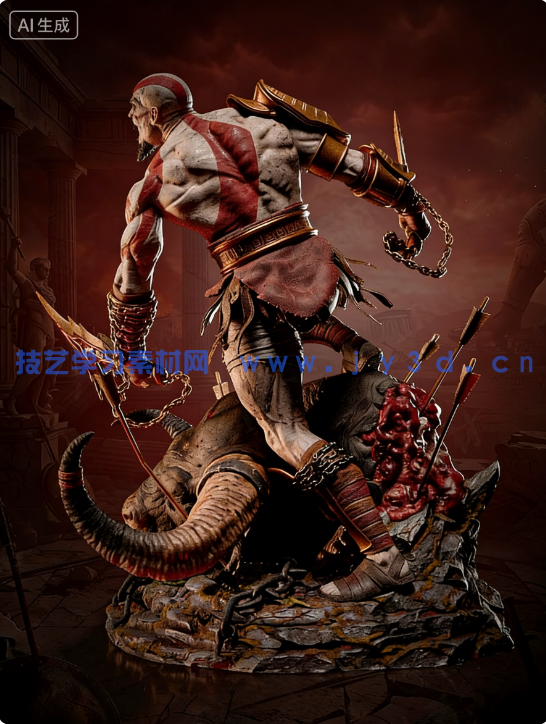 奎托斯Kratos站姿《战神》游戏角色雕刻手办3D打印模型(图7) 奎托斯Kratos站姿《战神》游戏角色雕刻手办3D打印模型(图7)